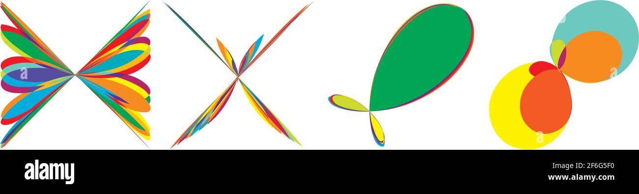 Curvy, rounded random vibrant colourful abstract shapes, design element ...