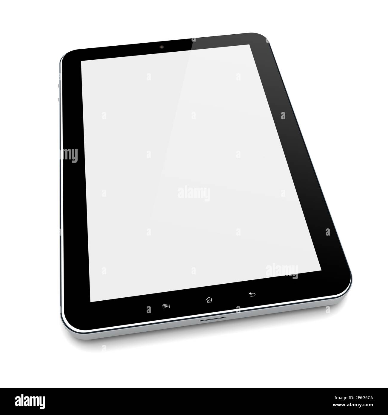 Tablet PC computer with blank screen on a white background Stock Photo