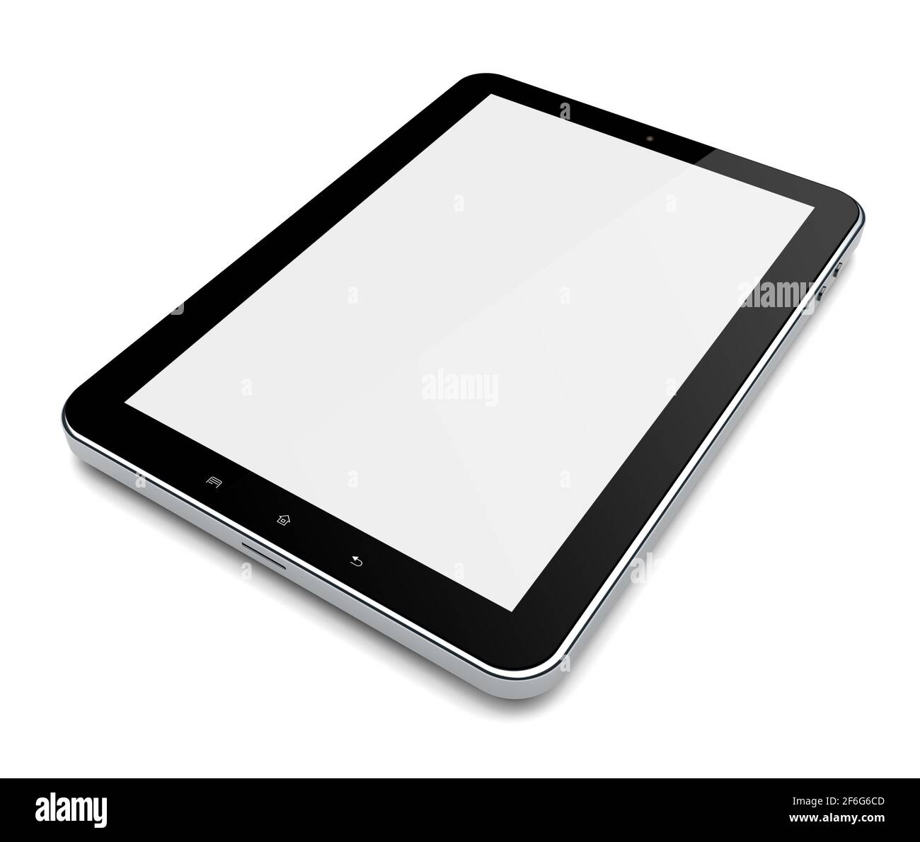 Tablet PC computer with blank screen on a white background Stock Photo