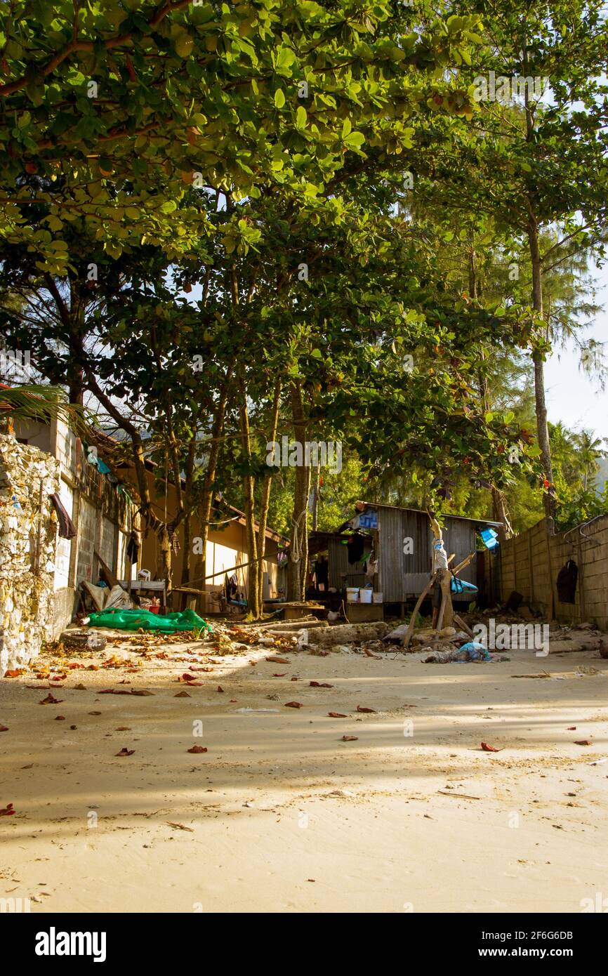 Some poor houses near Bangtao Beach in Phuket, Thailand. Stock Photo