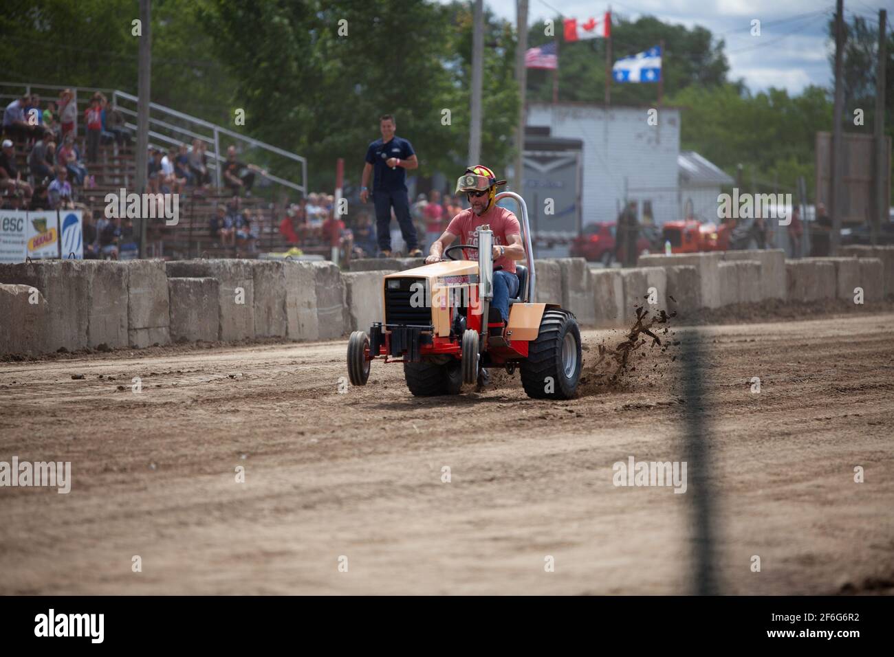 Tractor race at the Bedford Agricultural Fair, Quebec, Canada Stock