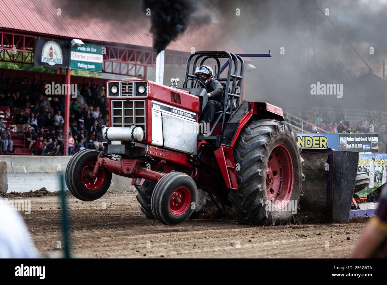 Tractor race at the Bedford Agricultural Fair, Quebec, Canada Stock