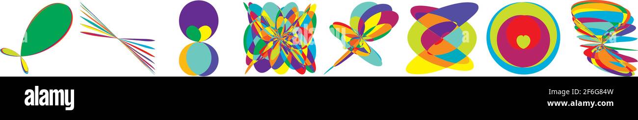 Curvy, rounded random vibrant colourful abstract shapes, design element ...