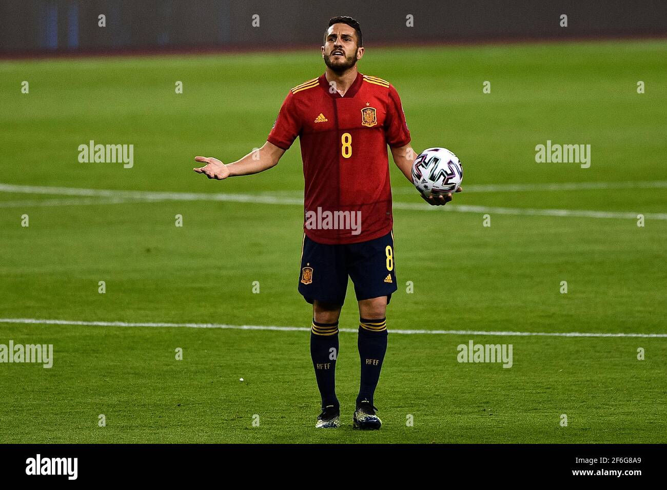 SEVILLE, SPAIN - MARCH 31: Koke of Spain during the FIFA World Cup Qatar 2022 Qualifier between Spain and Kosovo at Estadio Olimpico on March 31, 2021 in Seville, Spain (Photo by Pablo Morano/Orange Pictures)*** Local Caption *** Koke Credit: Orange Pics BV/Alamy Live News Stock Photo