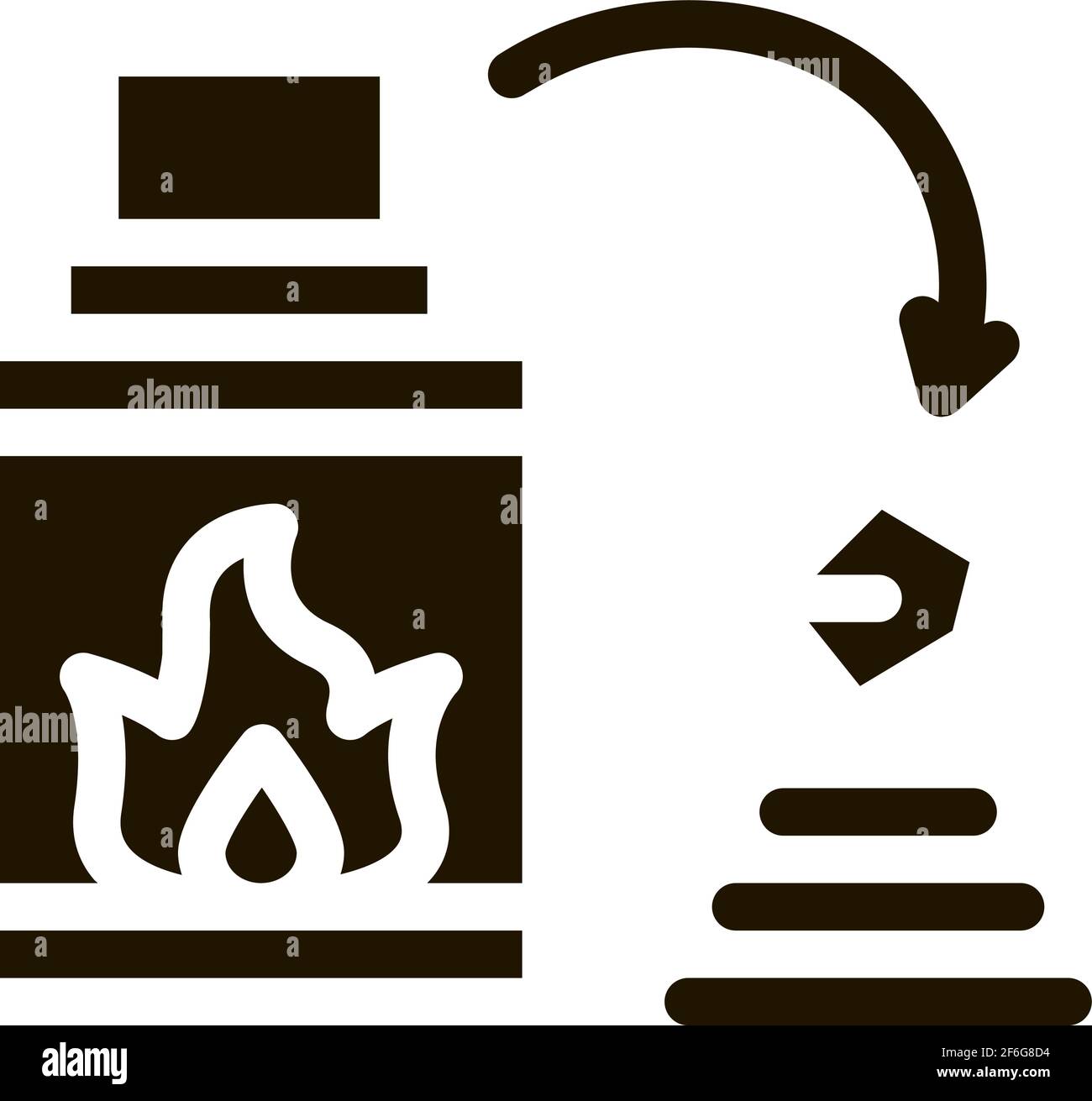 fireplace fire icon Vector Glyph Illustration Stock Vector Image & Art ...
