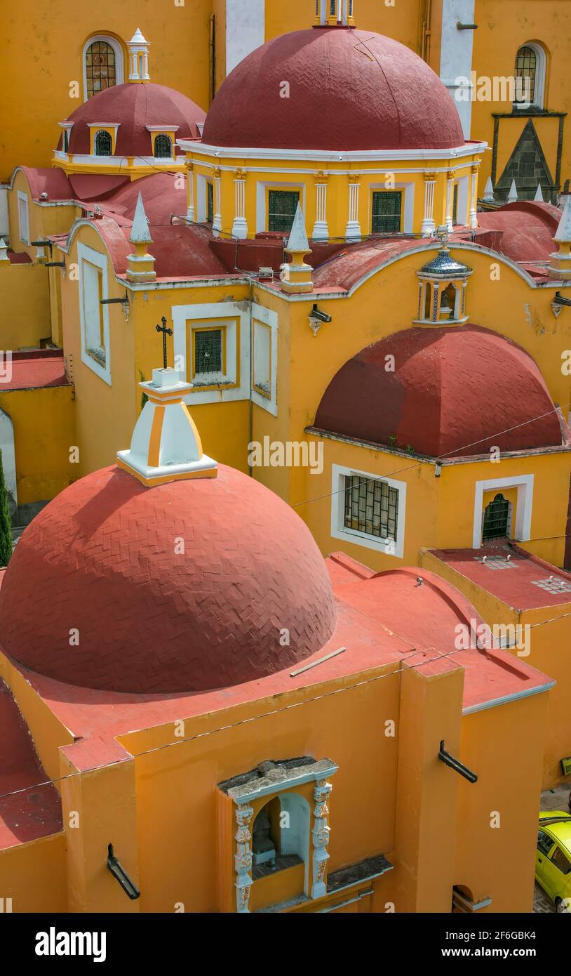 Domes on buildings in Puebla, Mexico Stock Photo