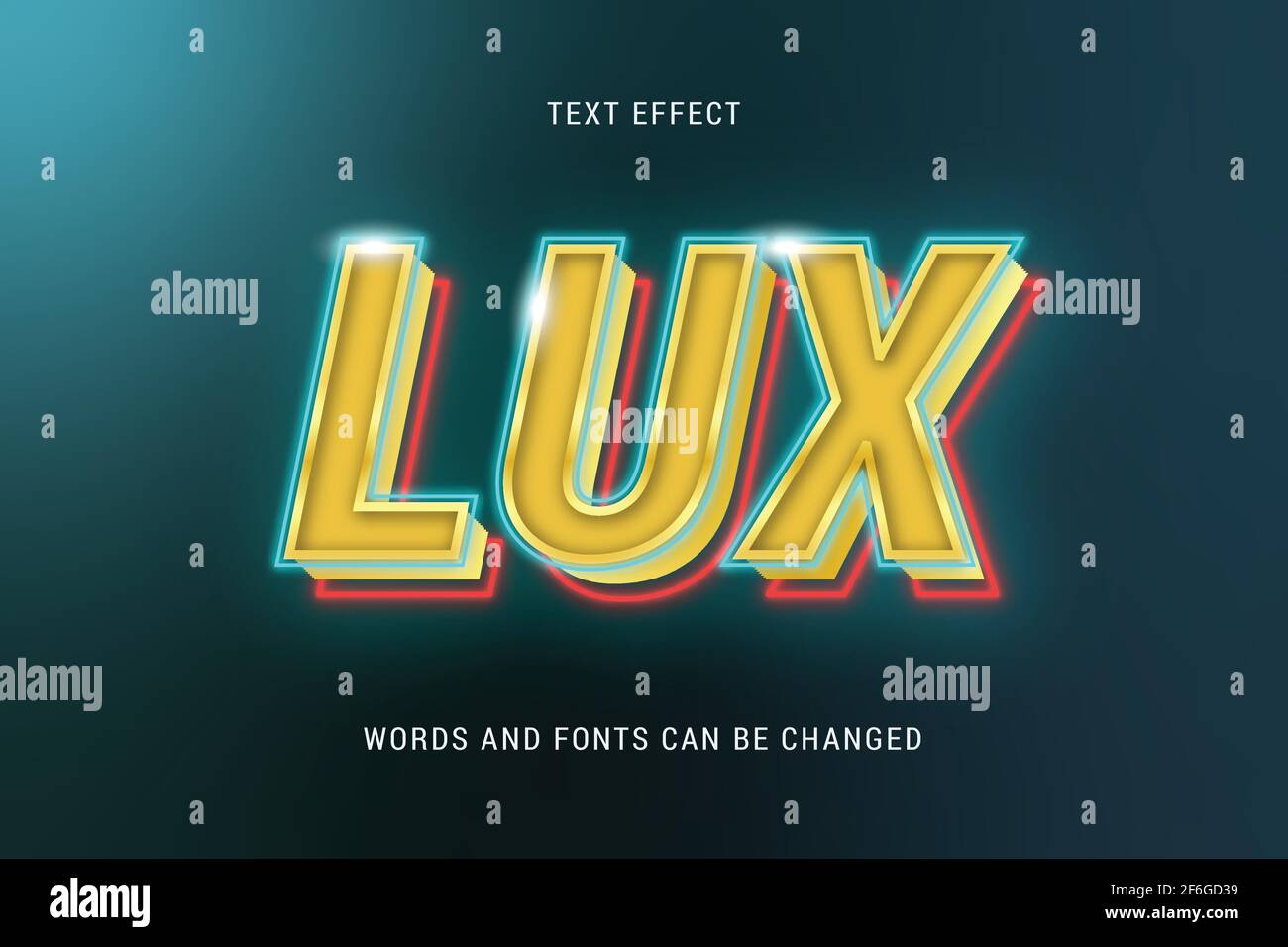 futuristic neon text effect 100% editable isolated on dark background vector image Stock Vector