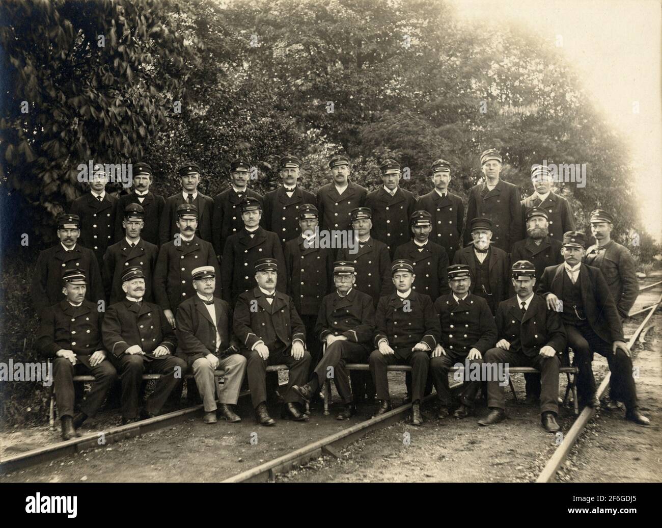 1912 Inpecter Inspector Johan C. Johansson with staff in Köping 1912 Stock Photo - Alamy
