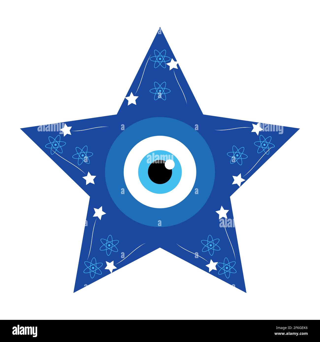 Greek evil eye, symbol of protection. Glass Turkish eye Nazar Boncugu. Amulet, talisman from the evil eye. Stock Vector