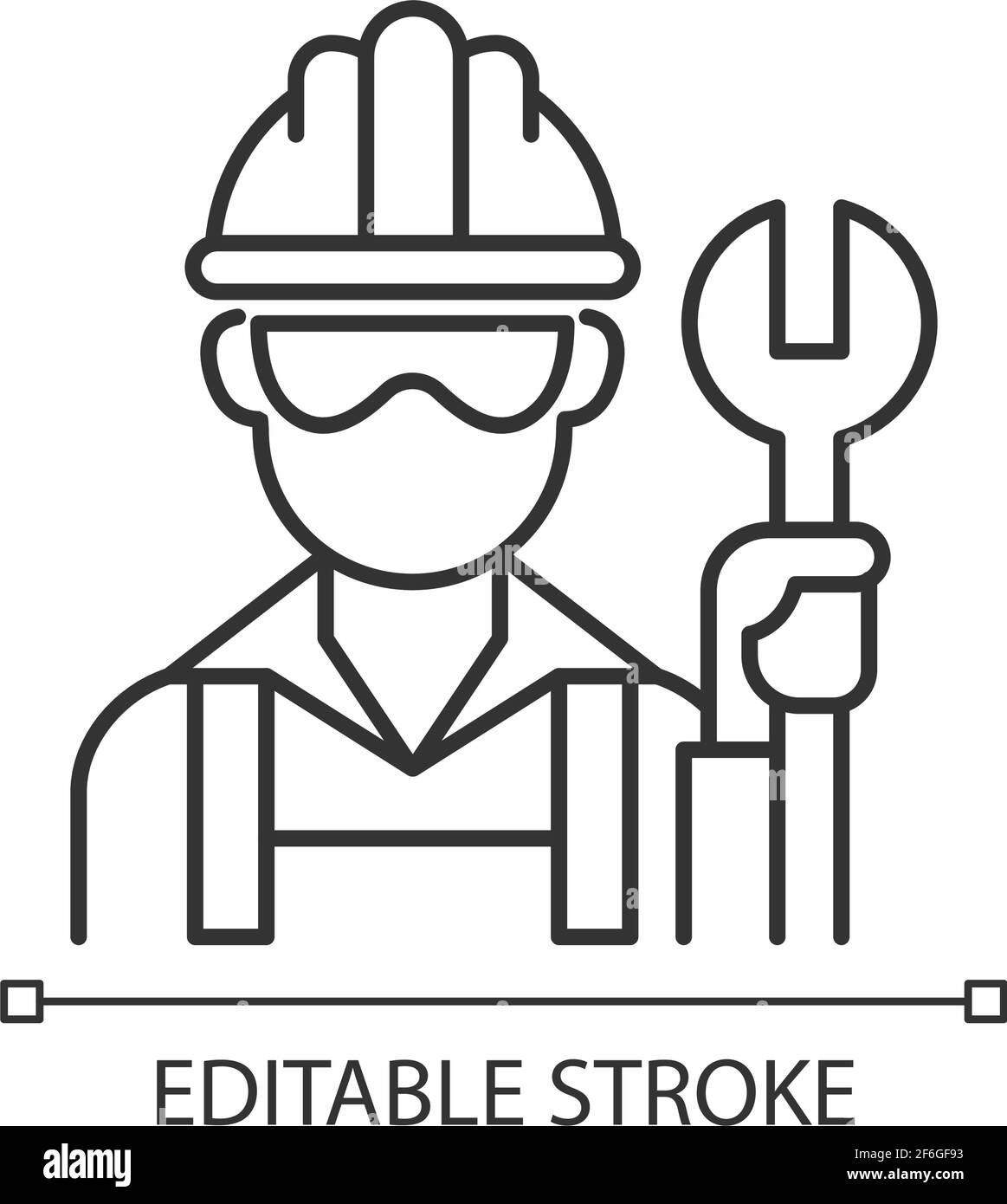 Blue collar worker linear icon Stock Vector Image & Art - Alamy