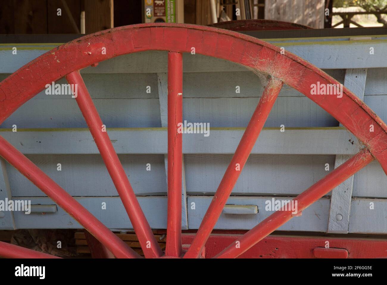 Red Wagon Wheel Stock Photo Alamy