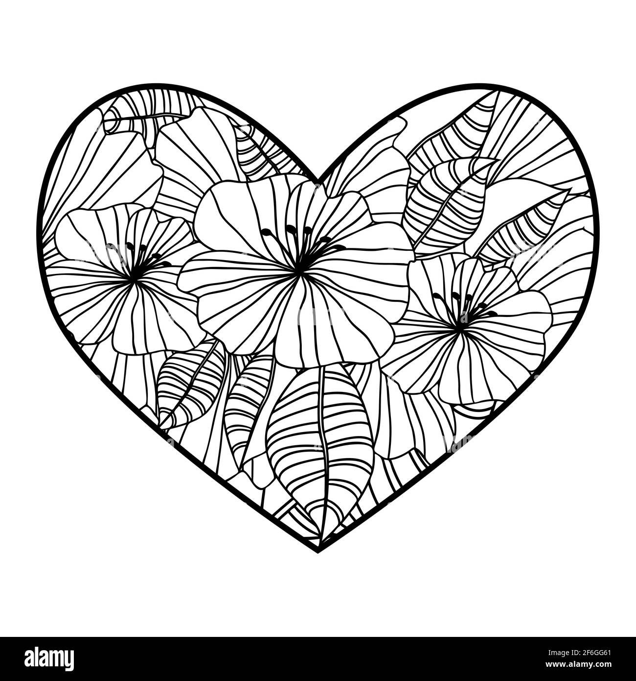 heart-shaped pattern for coloring book in zentangle style Stock Vector  Image & Art - Alamy