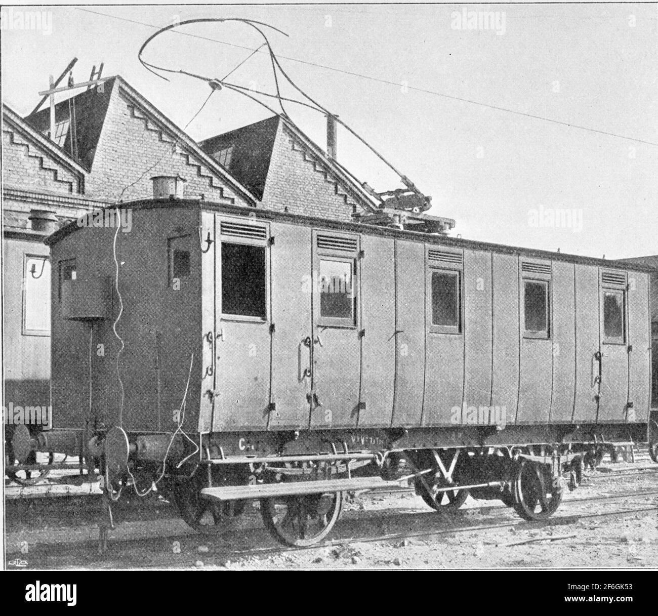 The state railways, SJ Test Motor trailer from ASeadsa Motor cars was a forward development of single-phase engines under the management of the engineer Ernst Danielsson. During 1905, the engine for rail operation was manufactured under his management. These engines had the type designation in 25. Vid the engine had the effect 18KW at 500V and 25Hz. The engines are cliented both with DC and ENFA's AC power. These engines were built in 1806 together with transformer and other technical equipment into monvåaxlad passenger car from SJ C6A. The main transformer in this carriage is dimensioned for Stock Photo