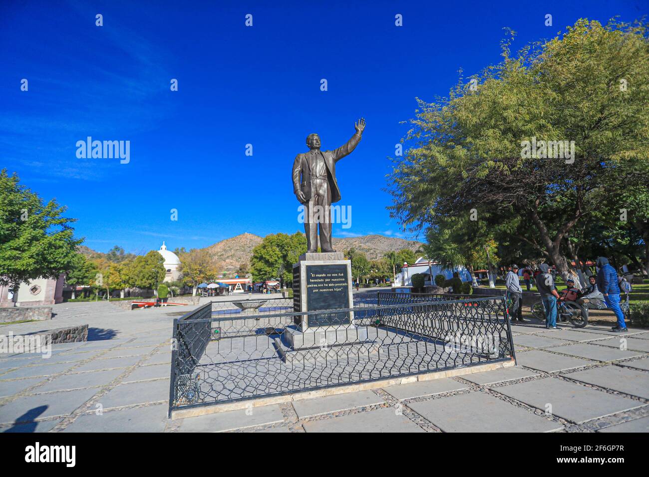 Statue of Luis Donaldo Colosio Murrieta  Magdalena Mpo. Magdalena, Sonora, Mexico.   . (Photo by Luis Gutierrez / Norte Photo). Ventas navideñas en Magdalena Stock Photo