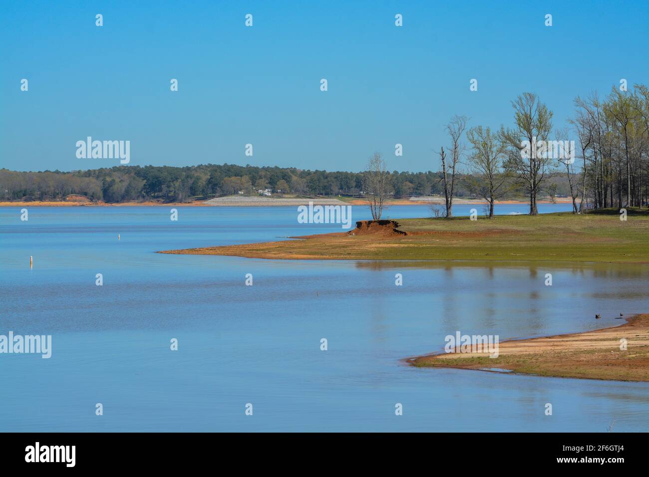 Beautiful park view of Enid Lake in Payne Cossar State Park at
