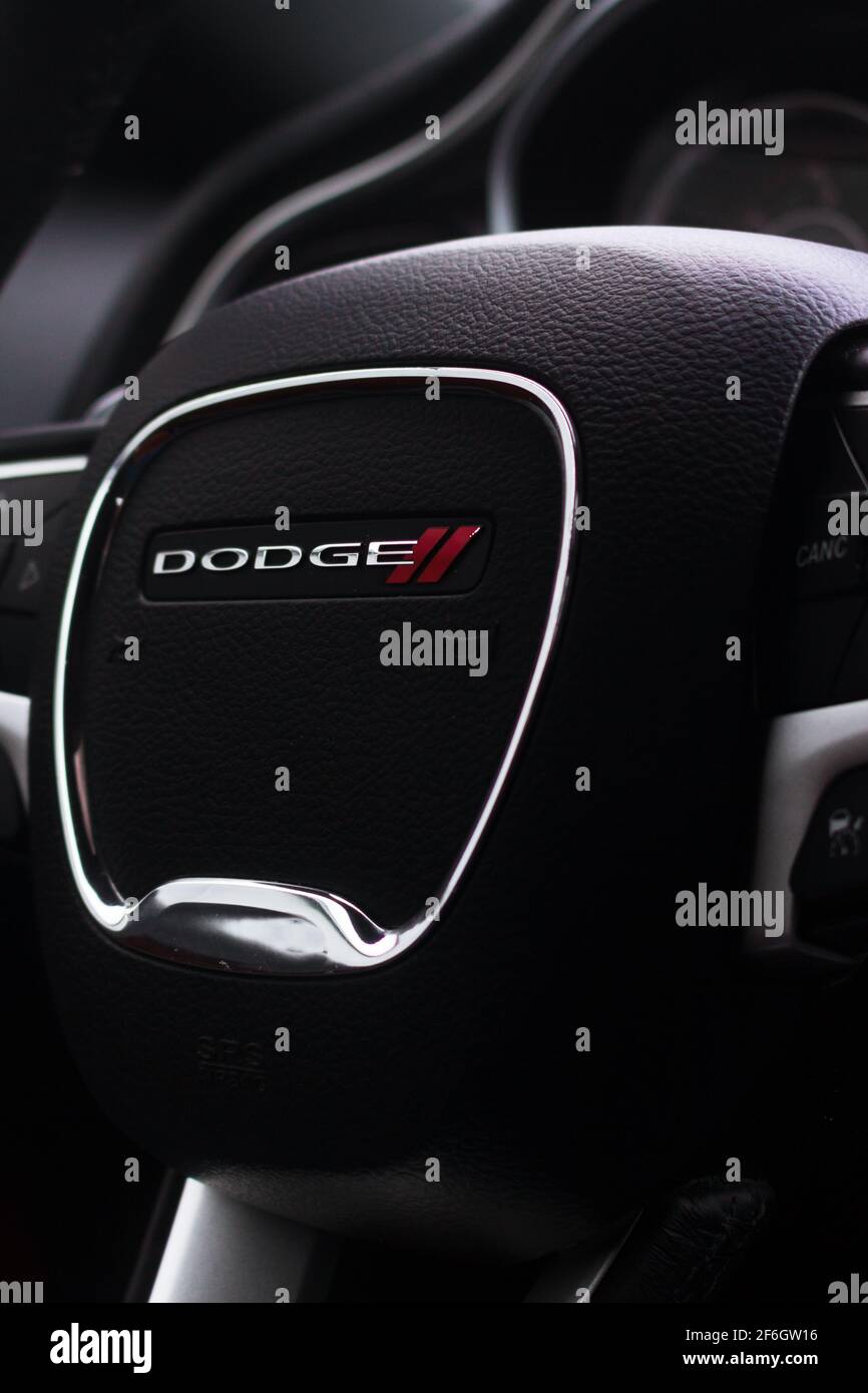 A 2016 Dodge Challenger RT With Aluminum inserts And Black Leather