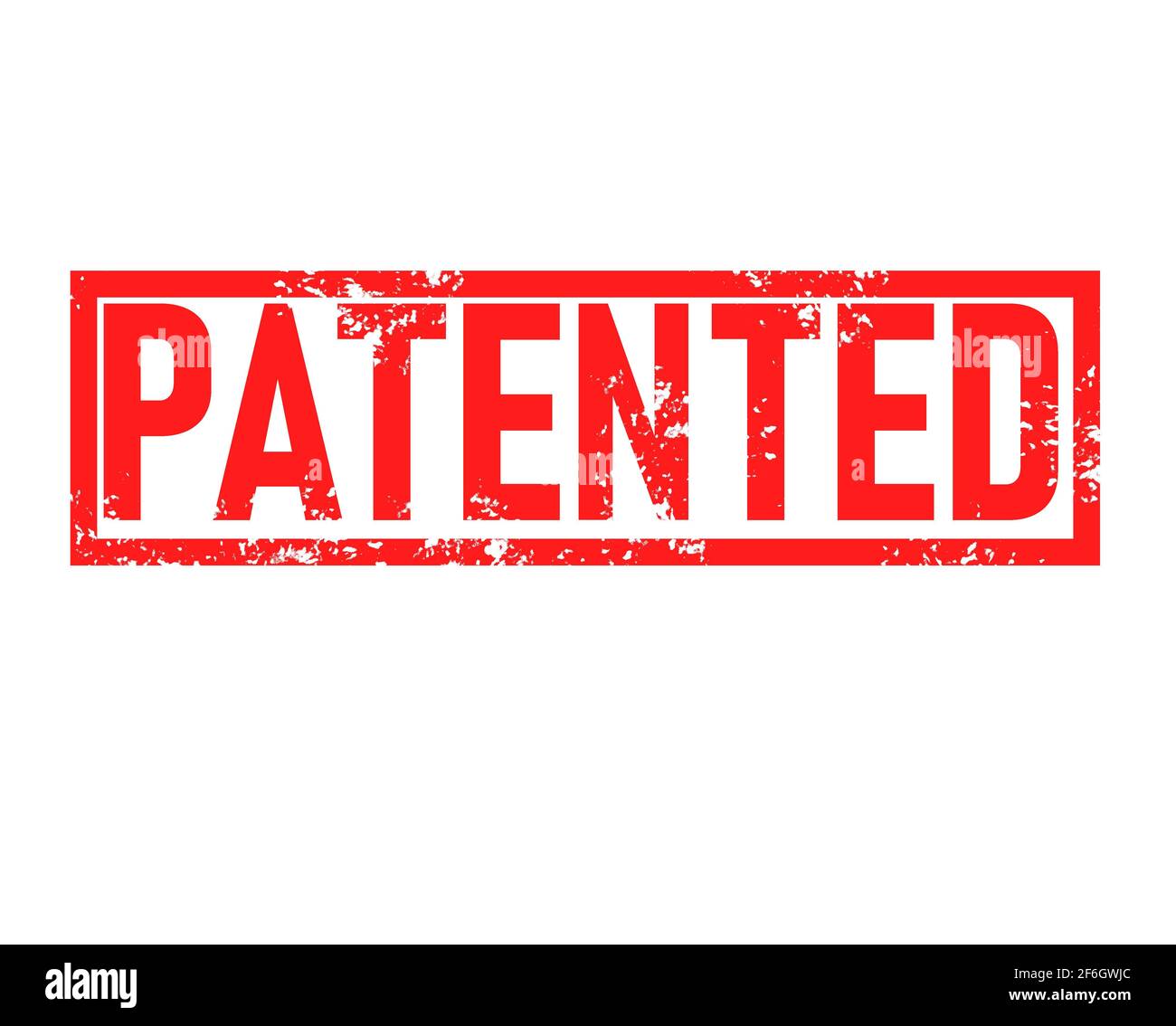 patented stamp red rubber stamp on white background. patented stamp sign. patented sign. Stock Photo
