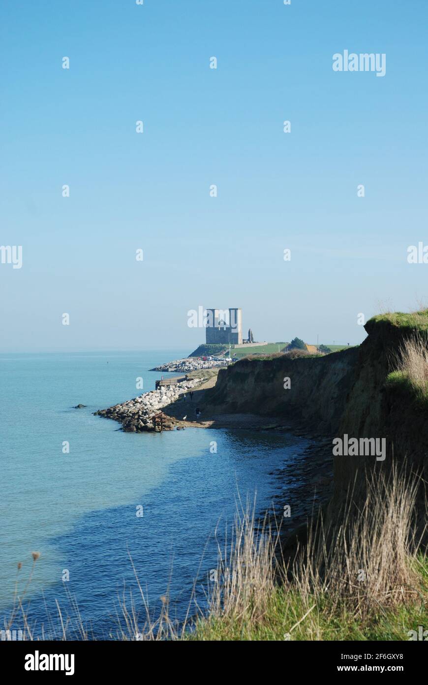 Reculver Towers and Roman Fort, Herne Bay Stock Photo