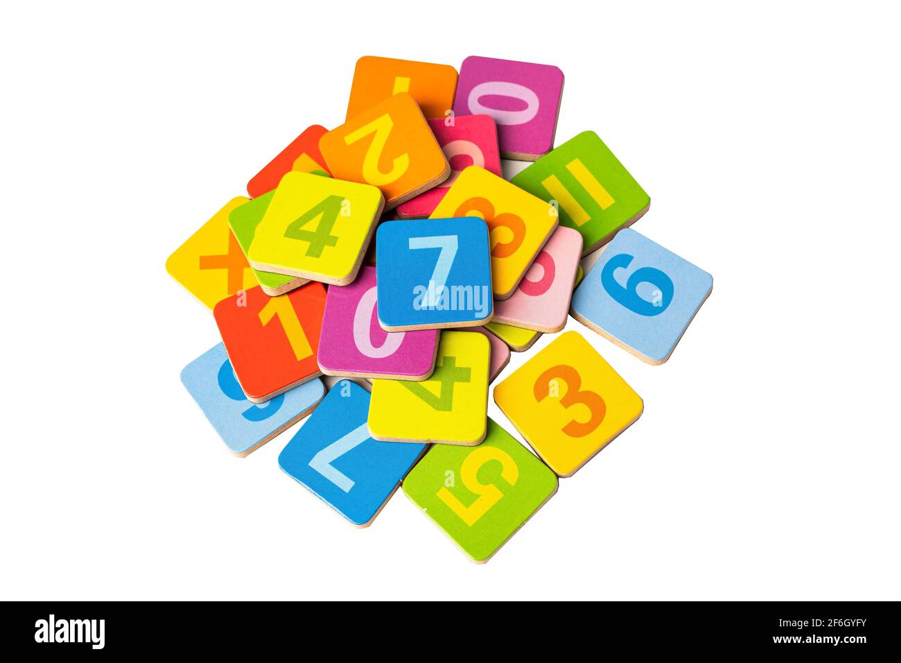 Coloured Math Number Math Number colorful on white background, education study mathematics ...