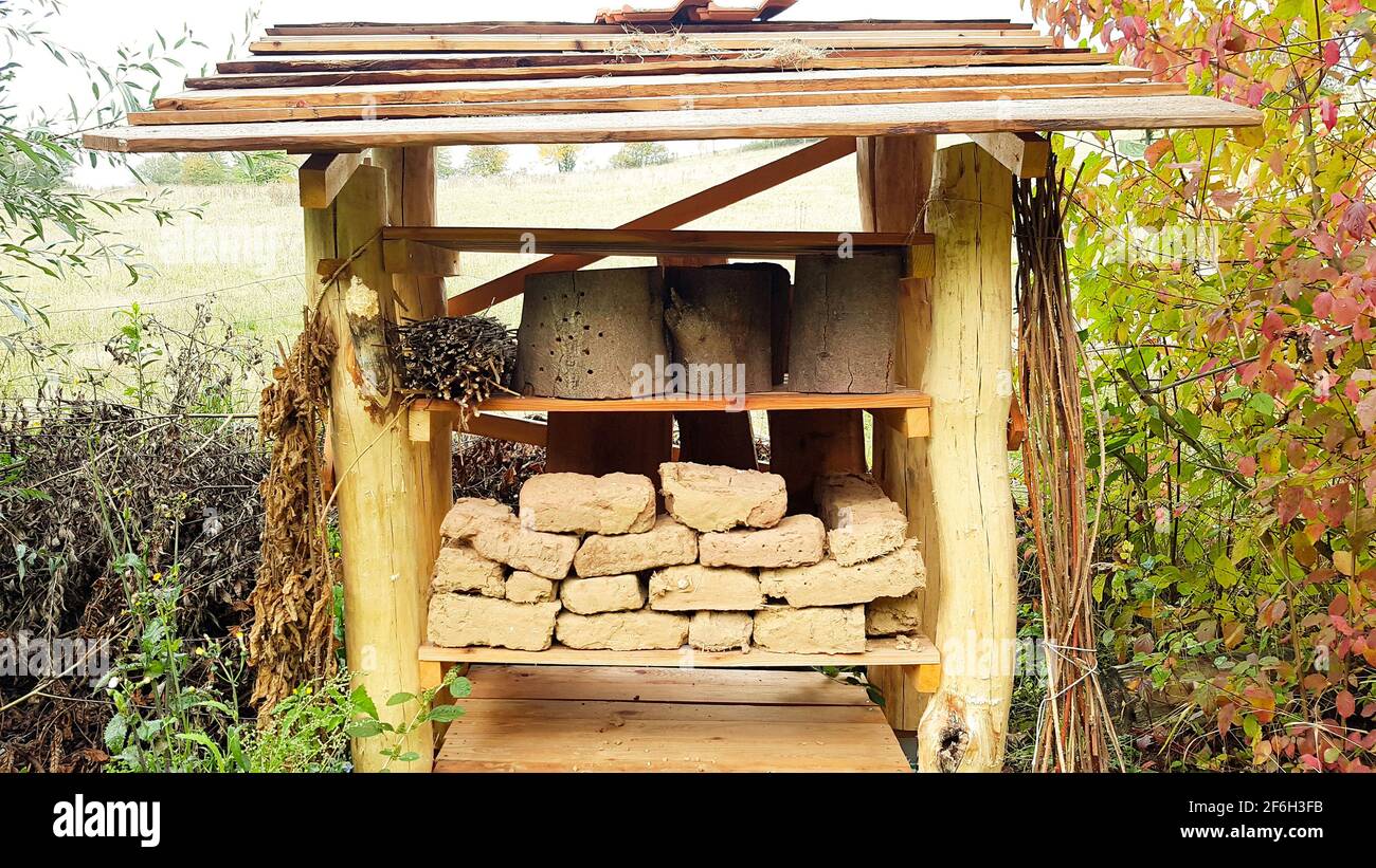 Insects Hotel made of wood, clay, clay without bird protection Bees ...