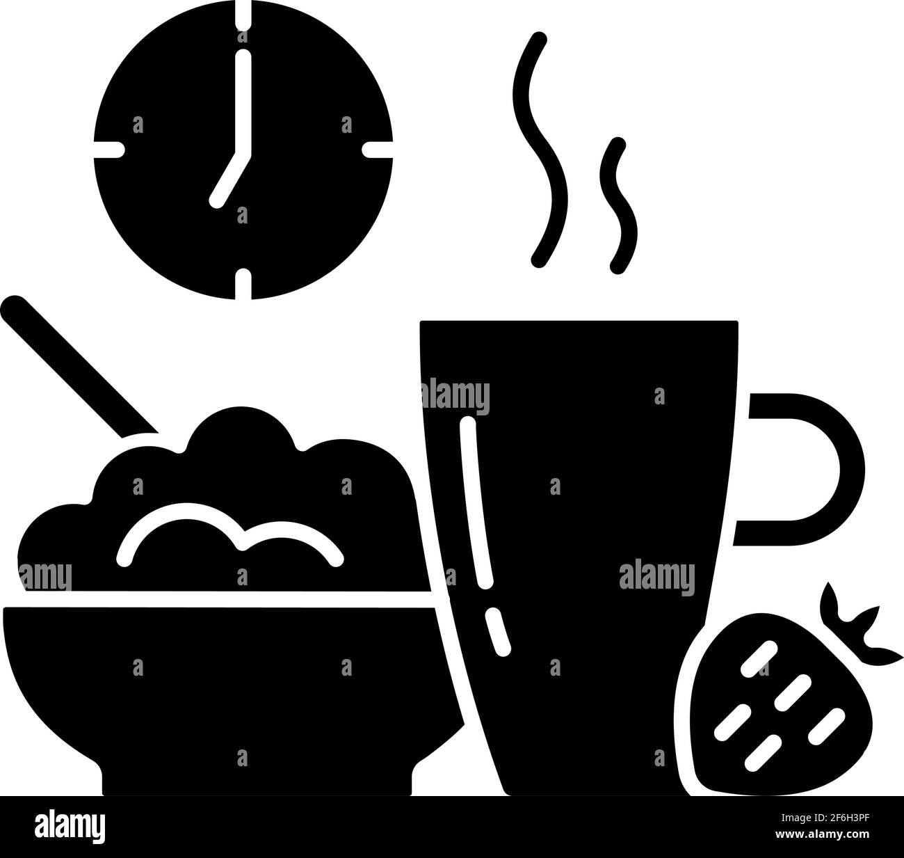 Healthy Breakfast Black Glyph Icon Stock Vector Image Art Alamy