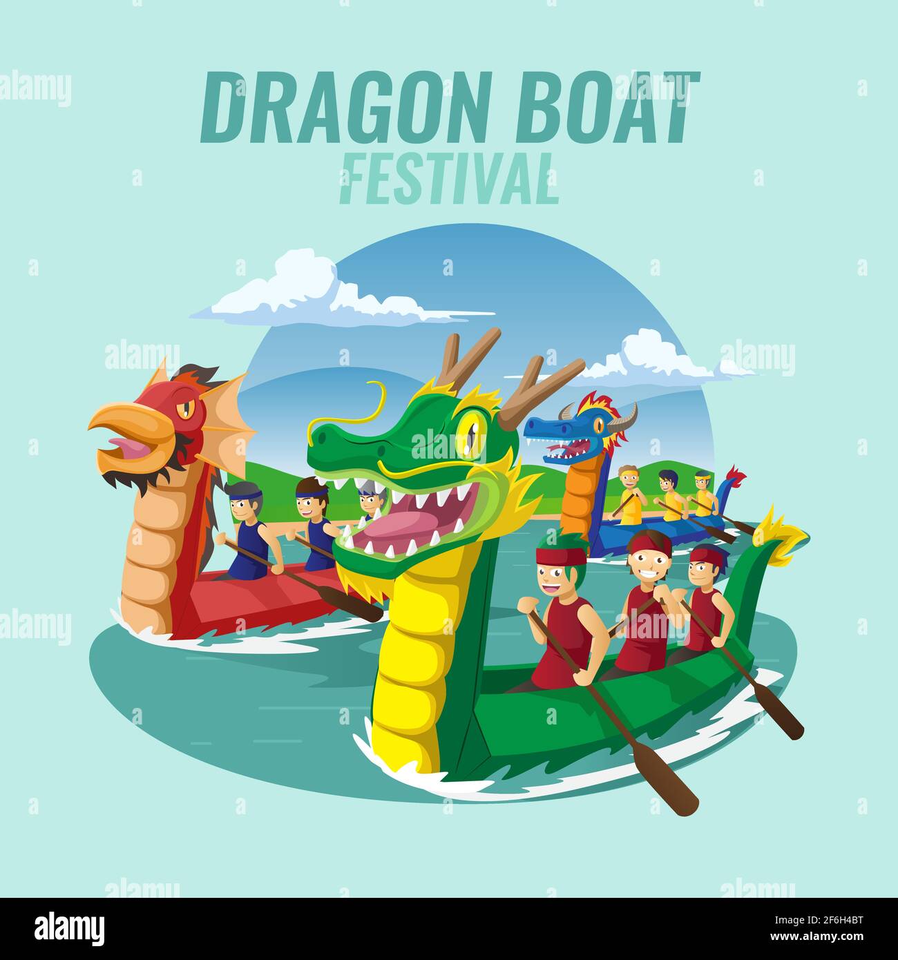 Dragon Boat Race Festival vector background Stock Vector