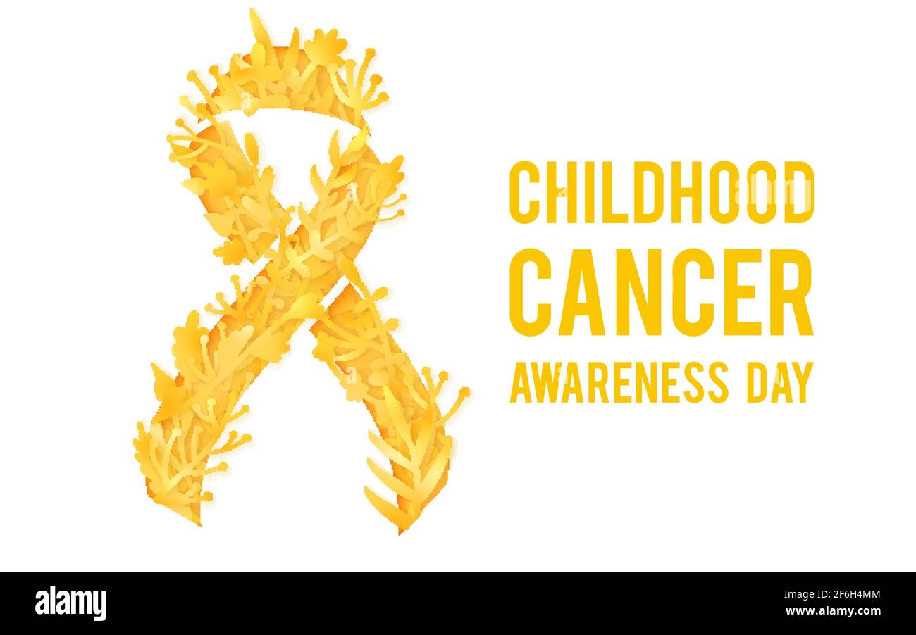 Stylized Cancer Ribon Background with stylized yellow ribbon. World childhood cancer ...