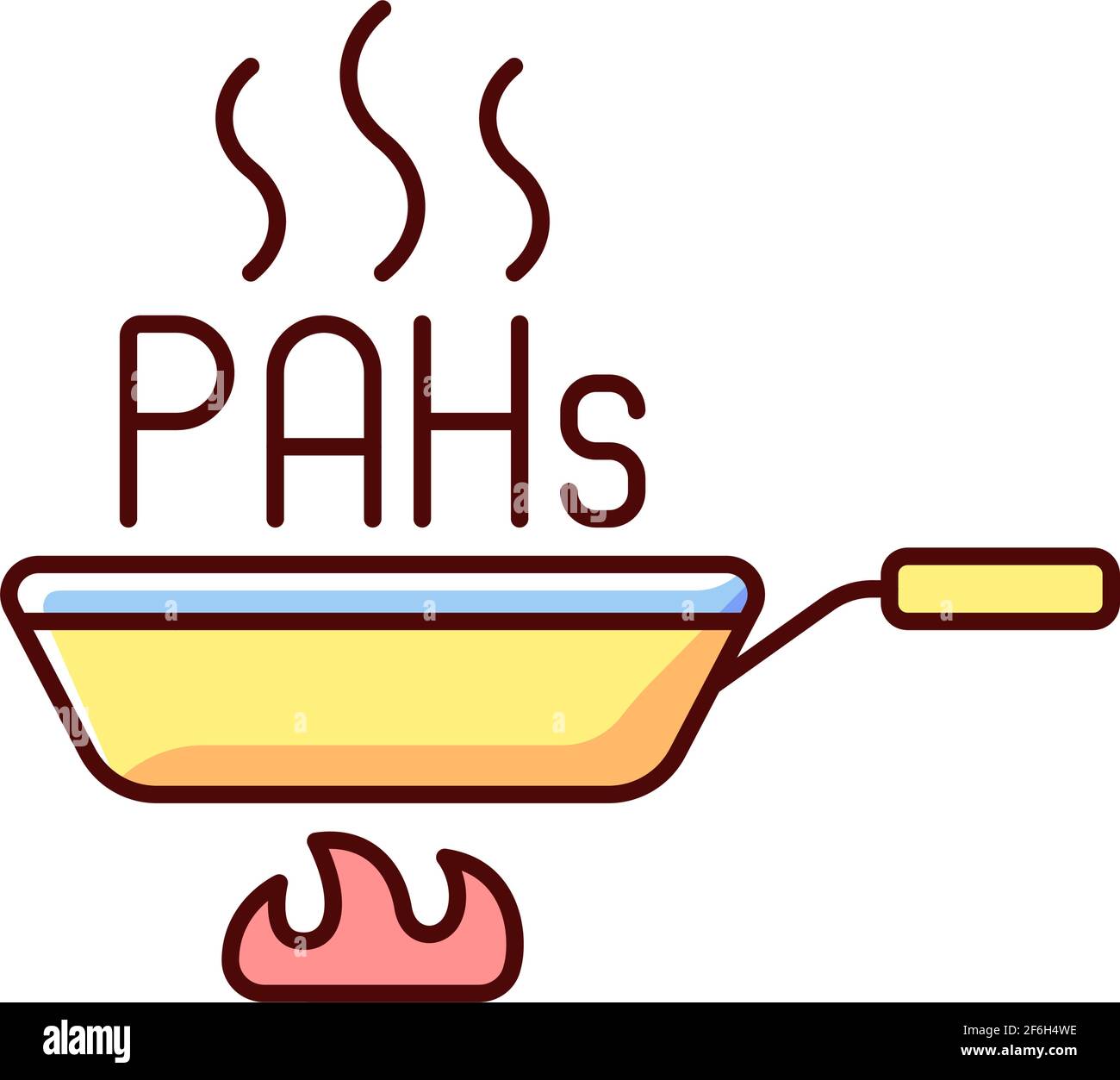 Frying RGB color icon Stock Vector