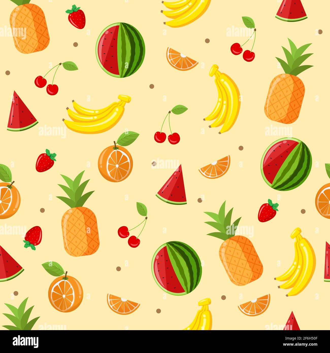 tropical fruits vector seamless pattern and background Stock Vector
