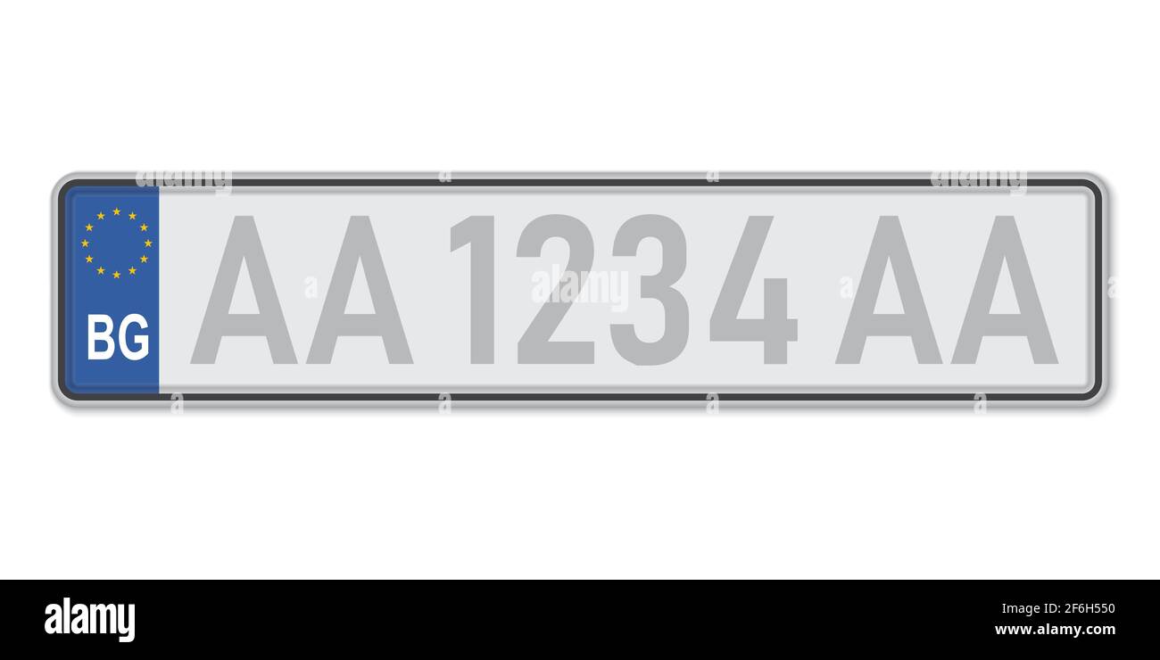 Car number plate. Vehicle registration license of Bulgaria. European  Standard sizes Stock Vector Image & Art - Alamy