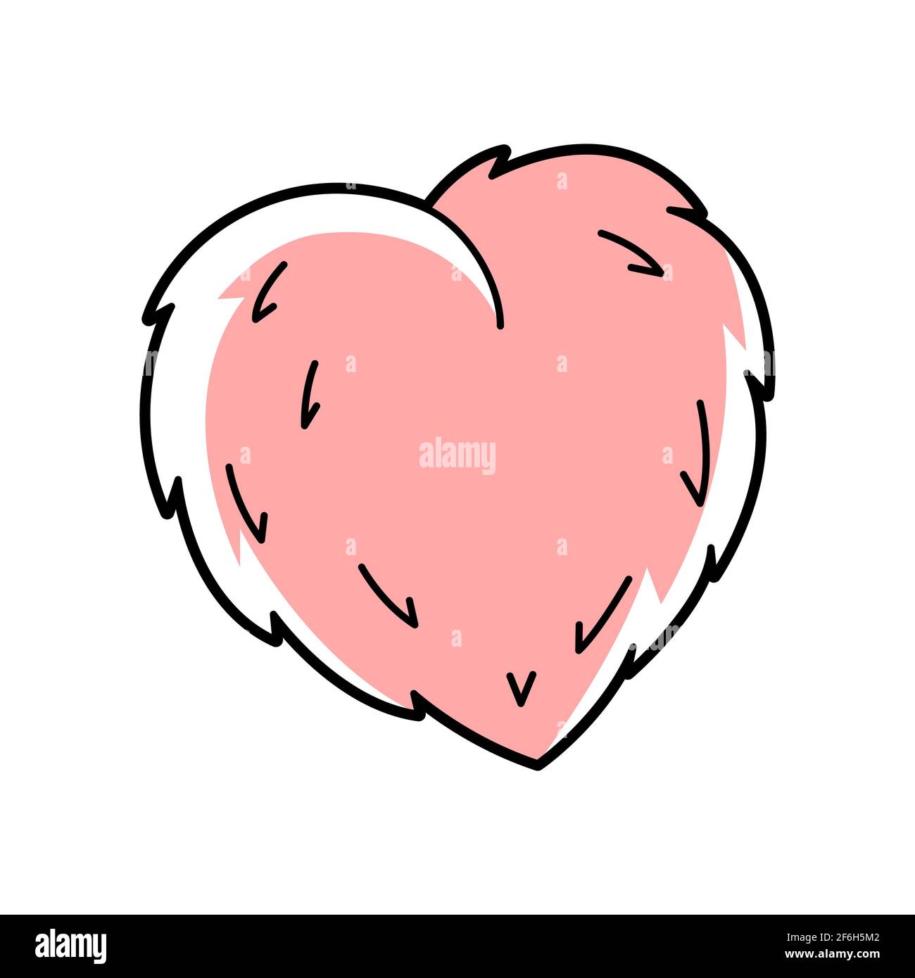 Funny angry cat face with a pink heart nose Vector Image