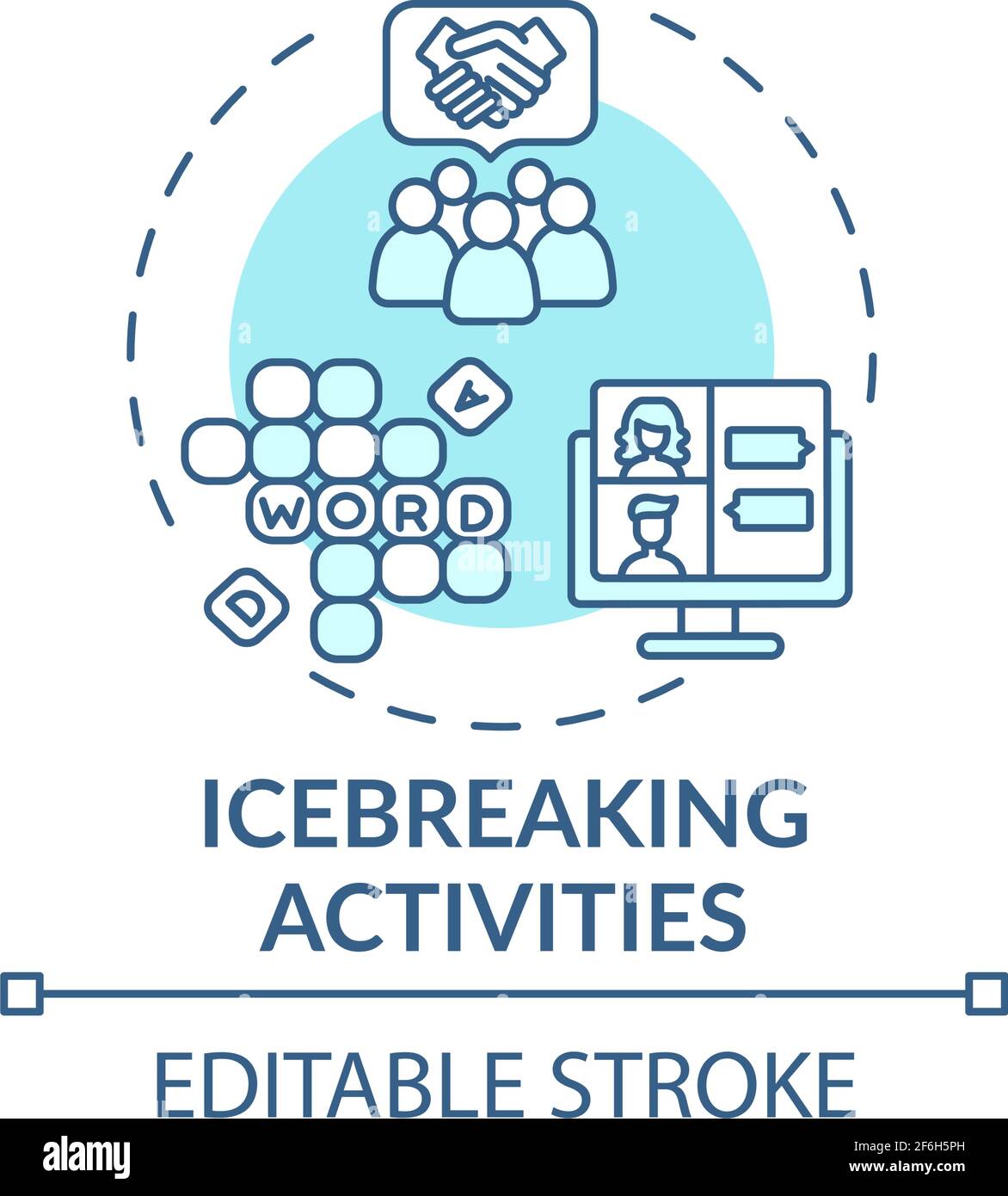 Icebreaking activities concept icon Stock Vector