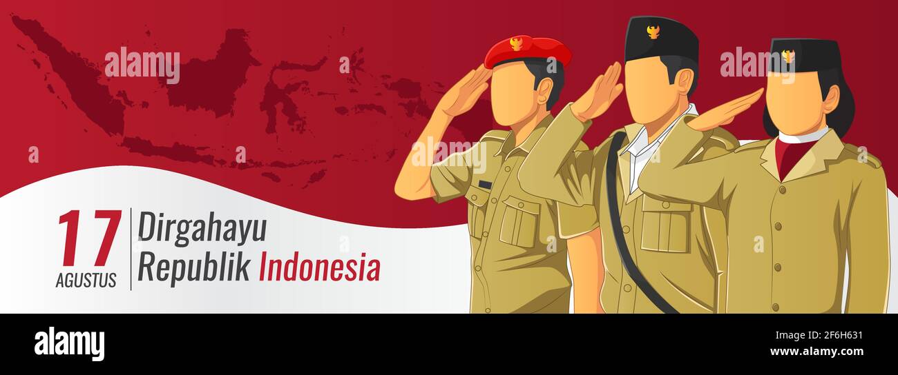 Indonesian republic independence day banner Stock Vector