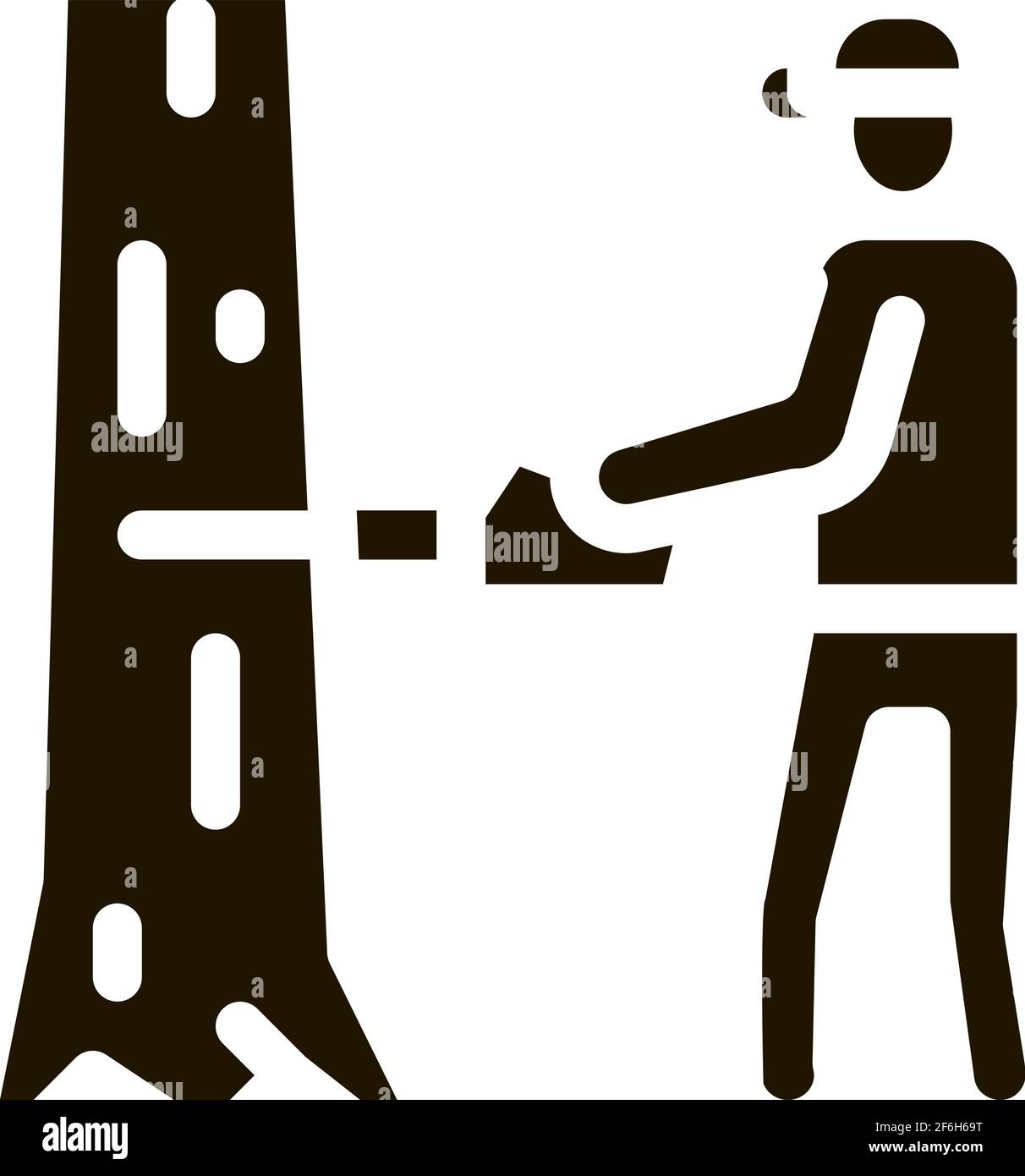 tree felling worker icon Vector Glyph Illustration Stock Vector Image ...