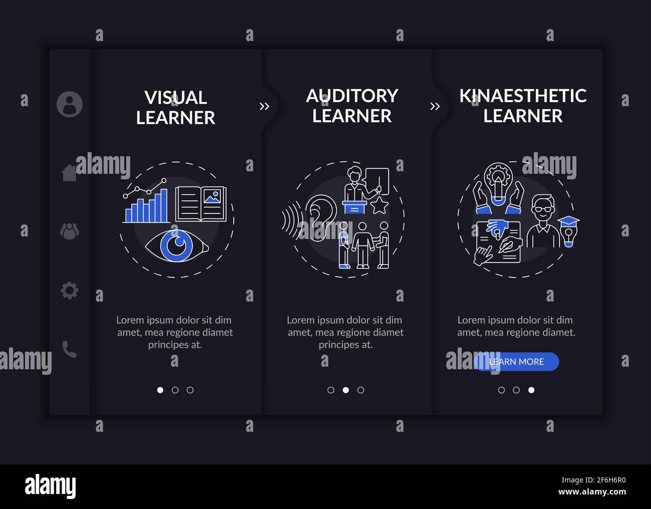 Learning styles onboarding vector template Stock Vector Image & Art - Alamy