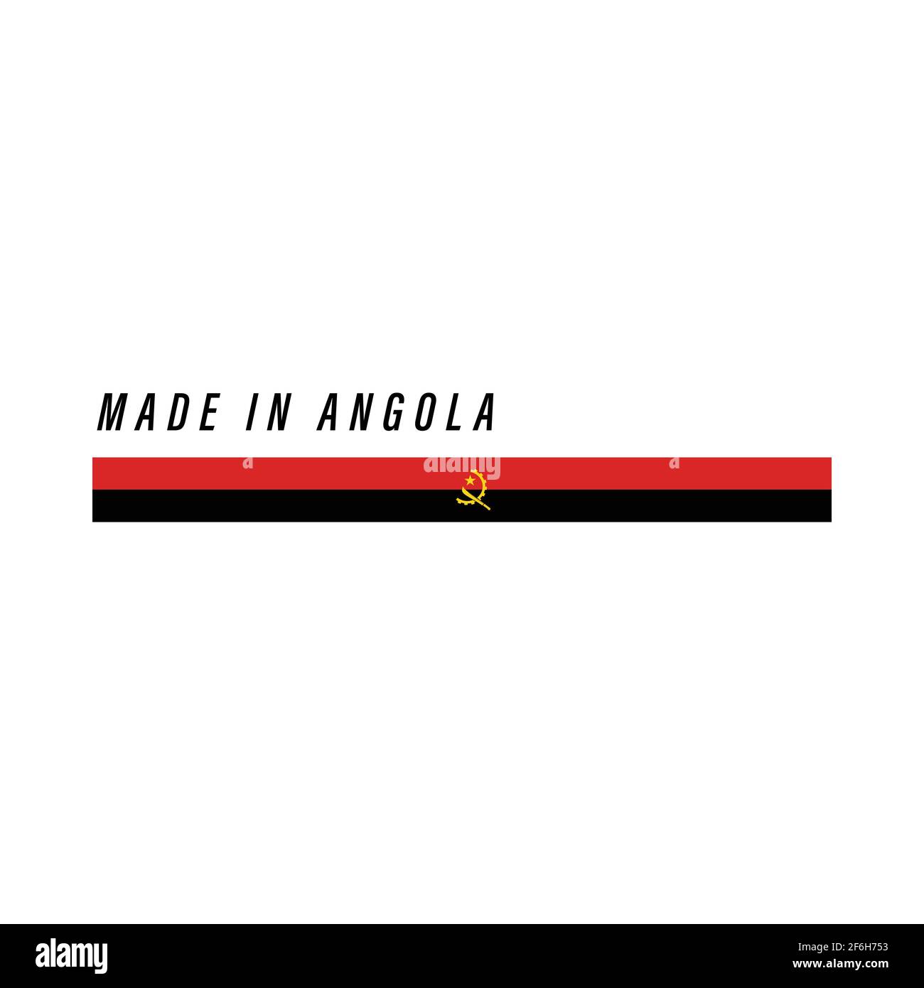 Made in Angola, badge or label with flag isolated on white background Stock Vector