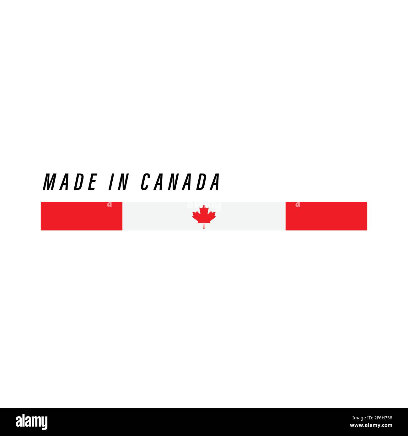 Made in Canada, badge or label with flag isolated on white background Stock Vector