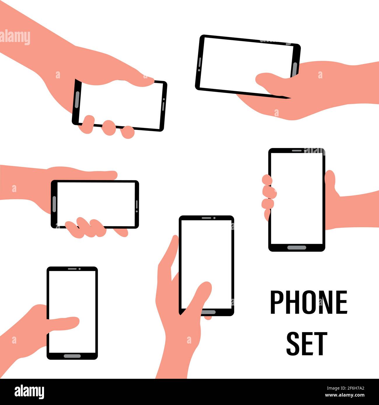 Human hand holding smartphone smart mobile phone flat vector ...