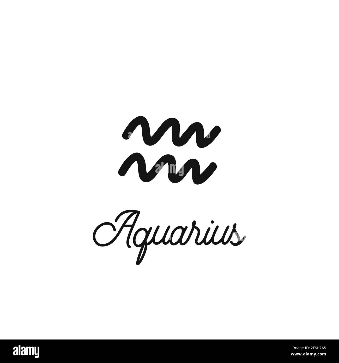 Zodiac sign traditional symbol, hand drawn with signature. Magical