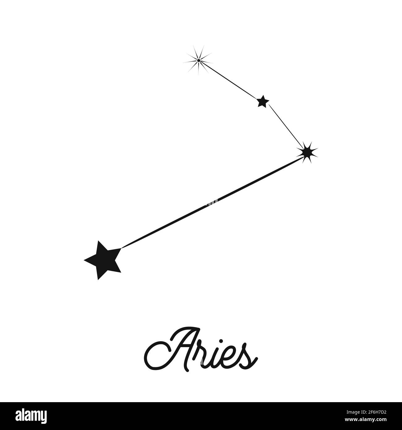 Zodiac sign in the form of a constellation in the sky. Stars and lines. Stock Vector