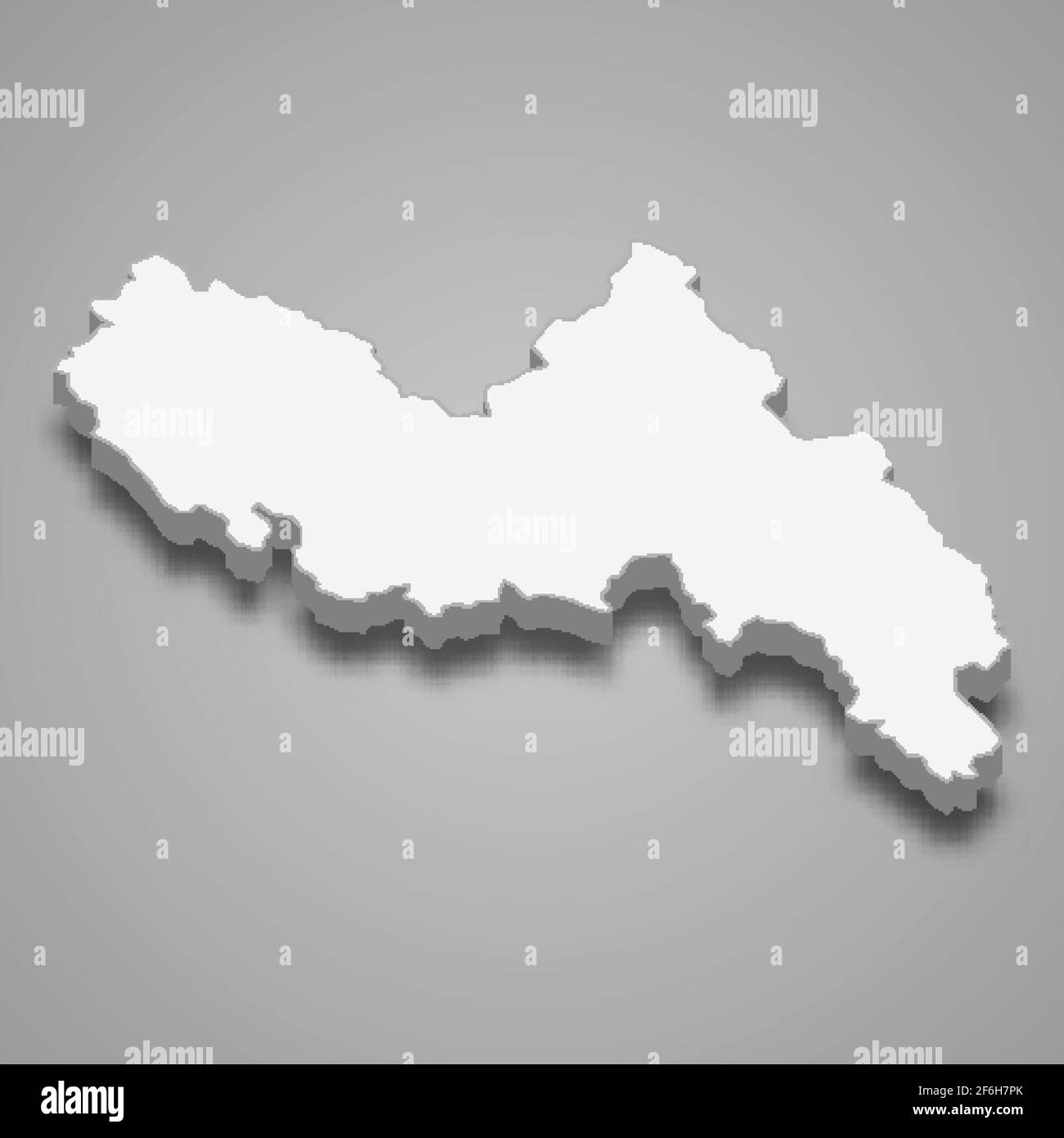 3d isometric map of Lai Chau Province of Vietnam, vector illustration ...