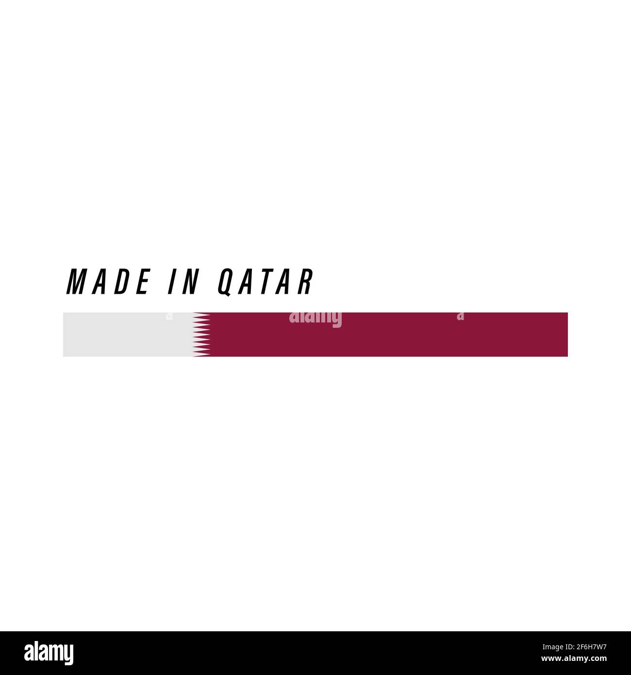 Made in Qatar, badge or label with flag isolated on white background