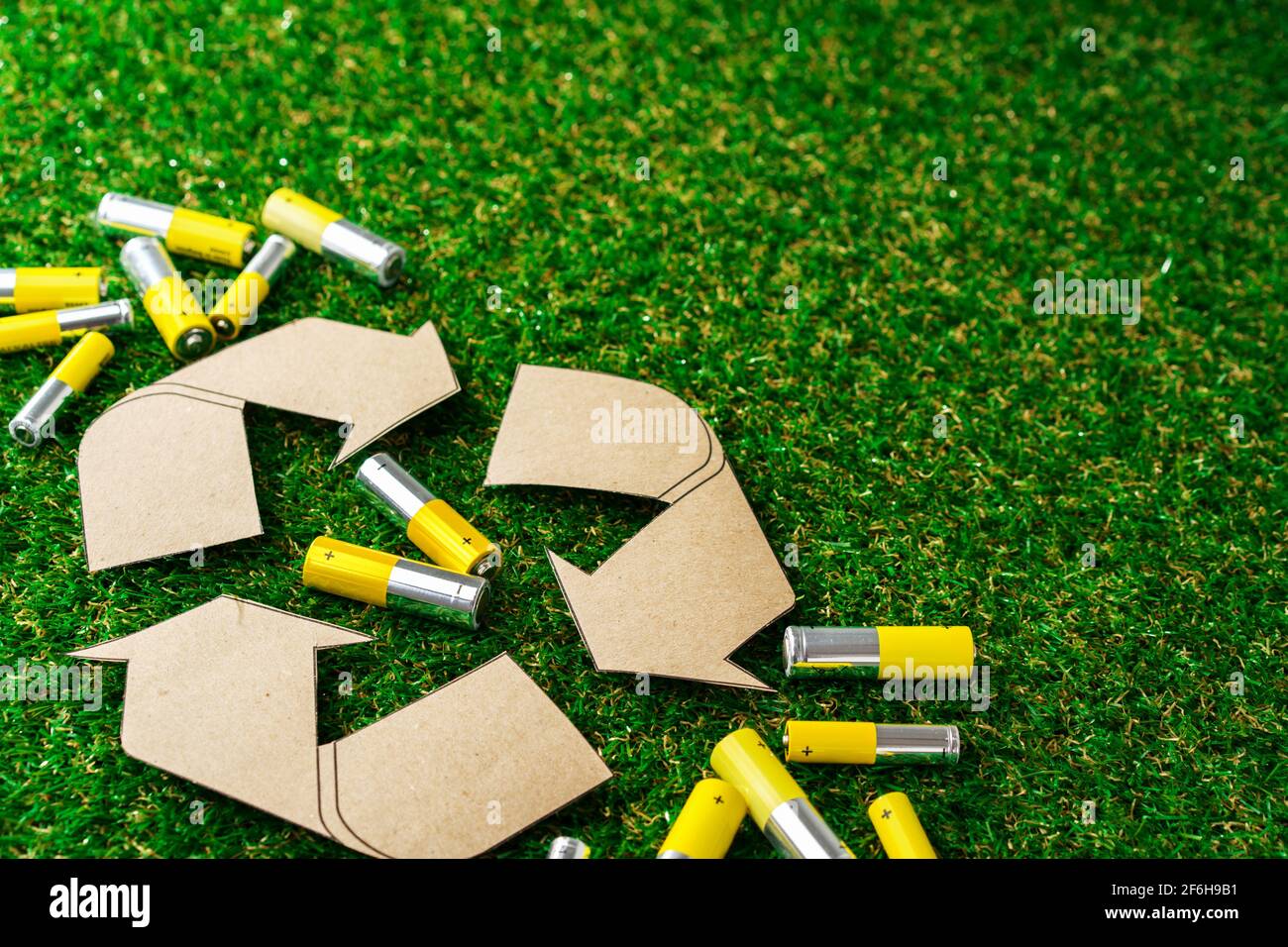 Recycling of used alkaline batteries ecological concept Stock Photo Alamy