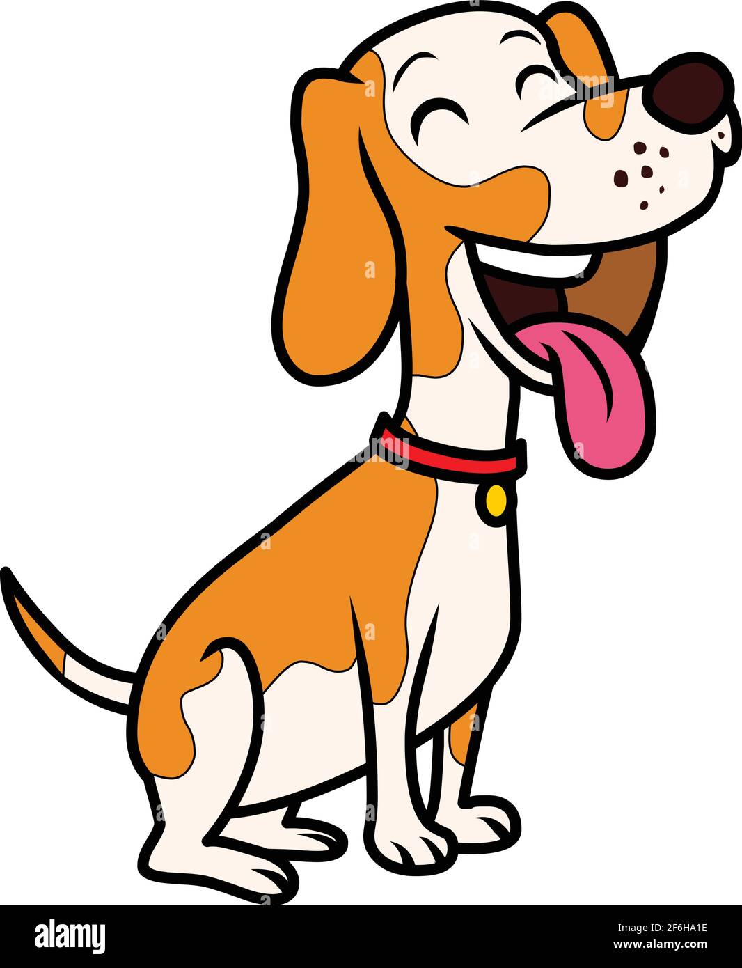 Cartoon dog sitting vector llustration isolated on white background Stock Vector