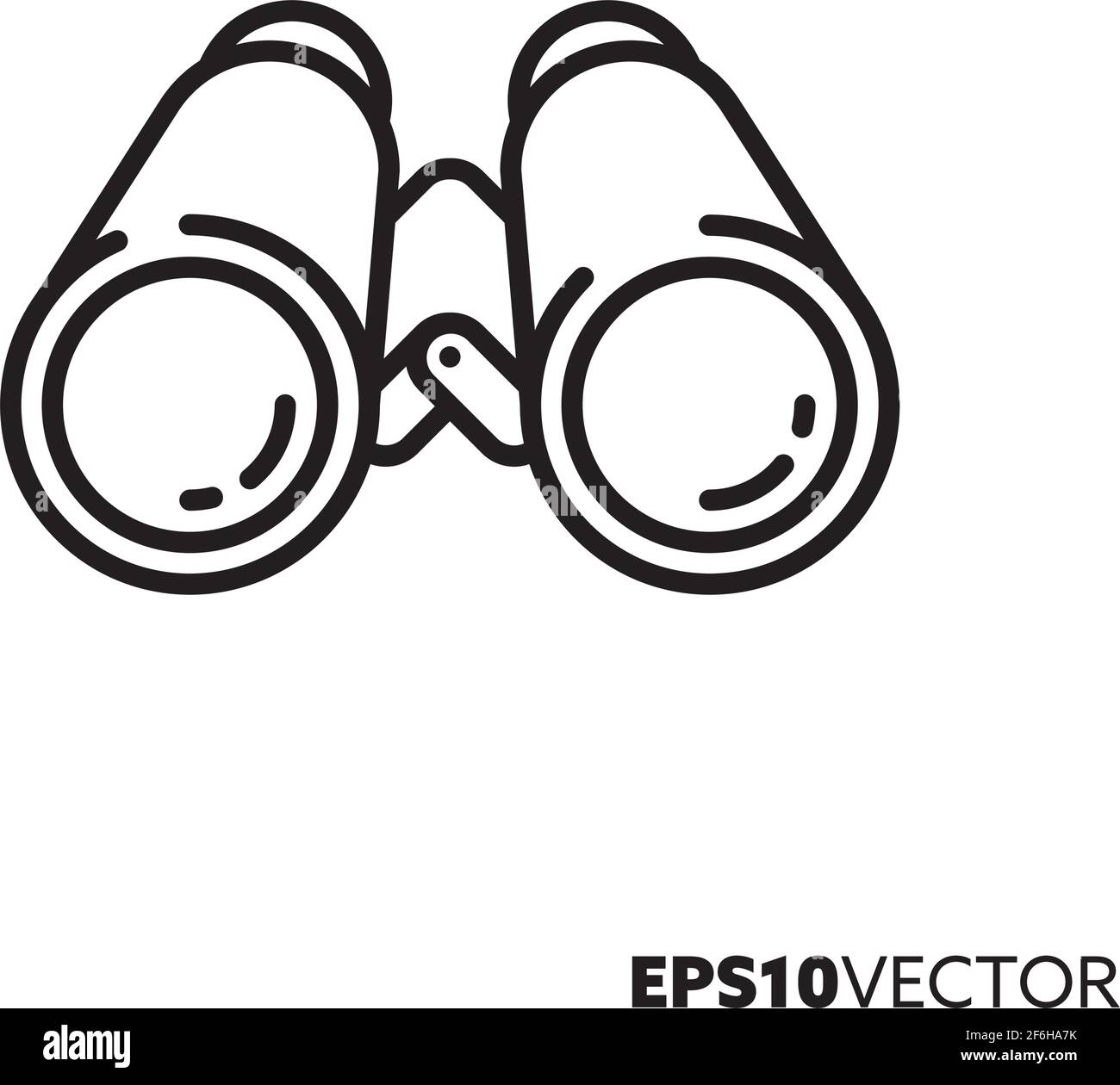 Binoculars line icon. Outline symbol of surveillance and observation. Optical instrument vector illustration. Stock Vector
