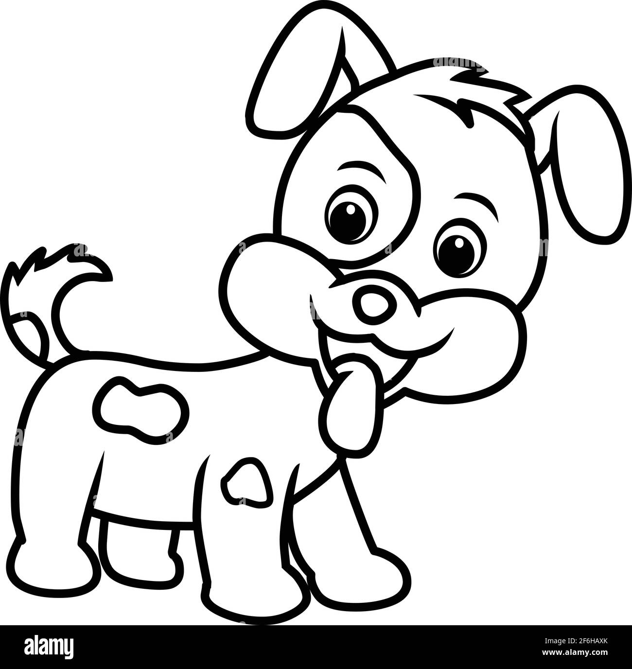 Cartoon dog Happy puppy coloring page vector illustration Stock Vector  Image & Art - Alamy
