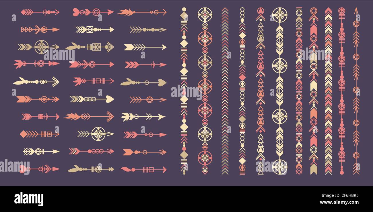 Tribal arrow set. Ethnic vector design collection. Boho elements for ...