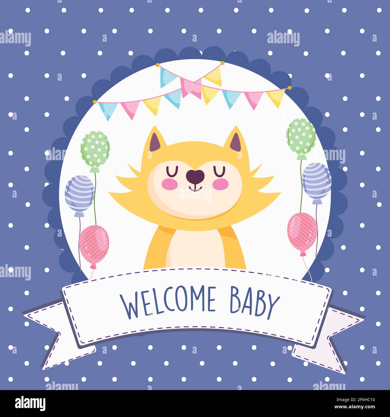 baby shower cat balloons card Stock Vector Image & Art Alamy