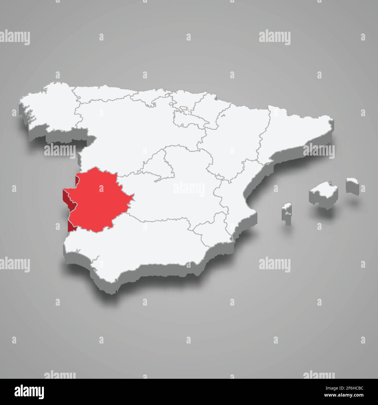 Extremadura map vector Stock Vector Images - Alamy