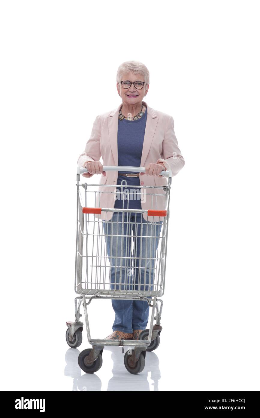 Old woman shopping cart hi-res stock photography and images - Alamy